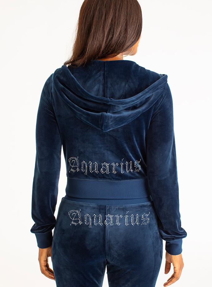 Aquarius Big Bling Velour Hoodie Best Price