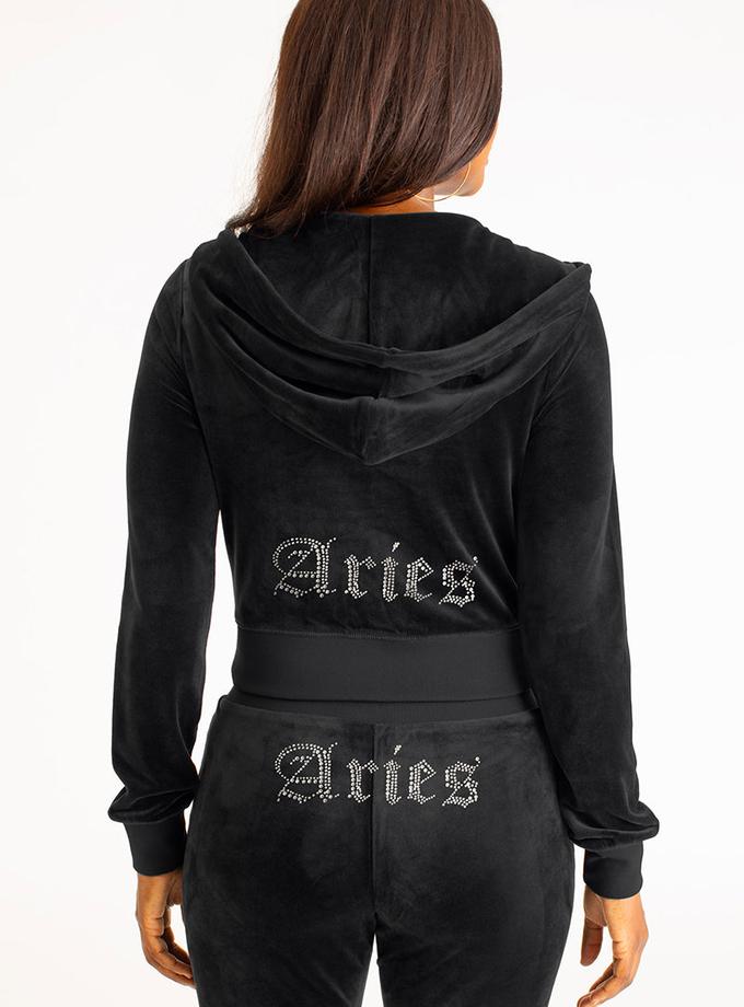 Aries Big Bling Velour Hoodie Best Price