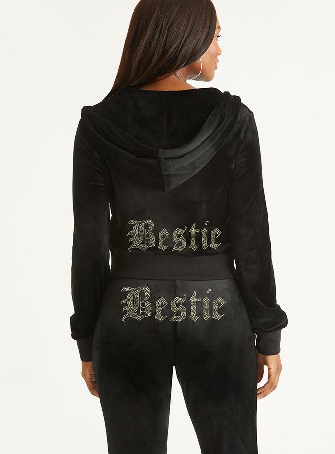 Bestie Big Bling Velour Hoodie Best Buy