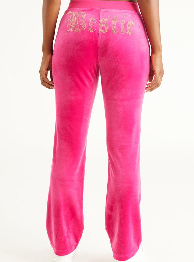 Bestie Big Bling Velour Track Pants Best Seller