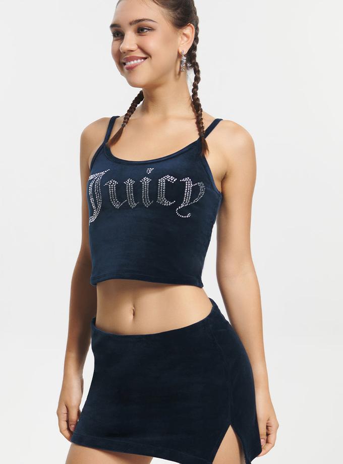 Big Bling Velour Tank Top On Sale