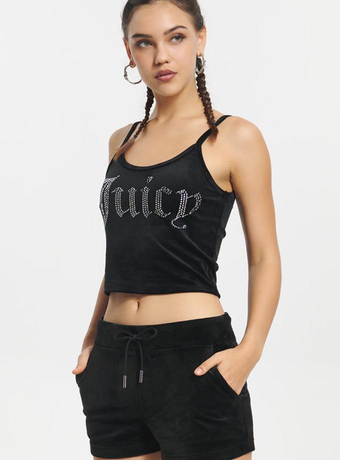 Big Bling Velour Tank Top Same Day Delivery