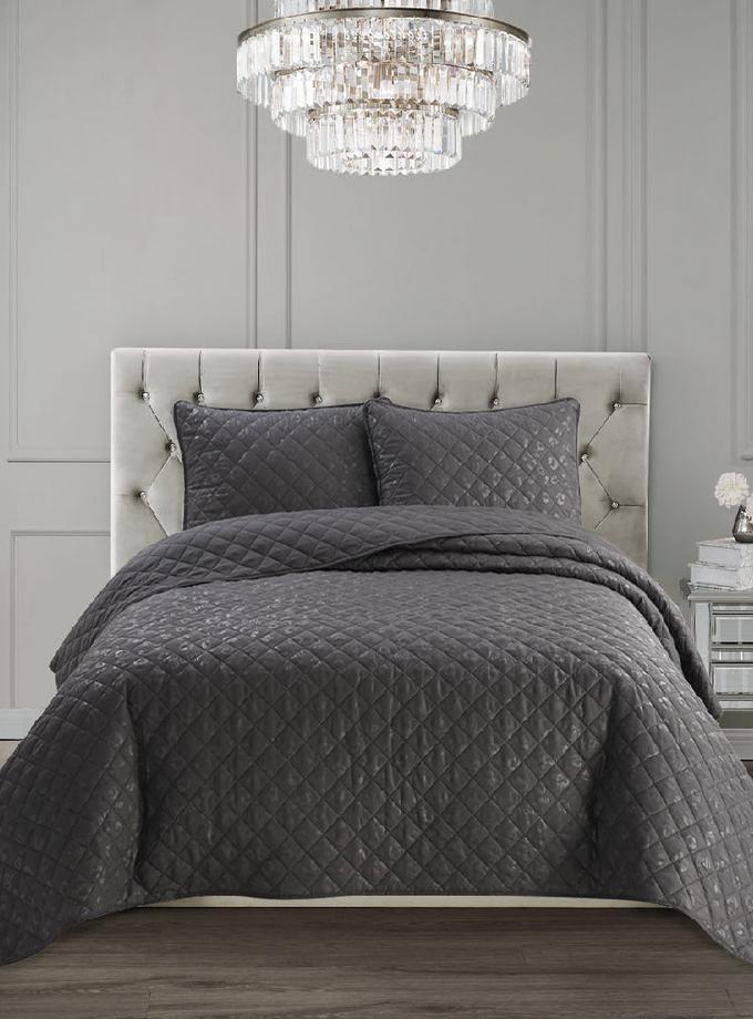 Black Leopard Embossed Quilt Set New Arrival