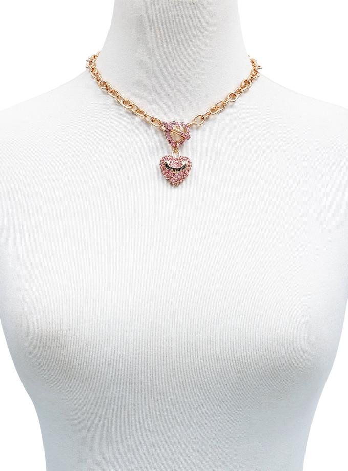 Bling Heart Pendant Charm Necklace New Arrival