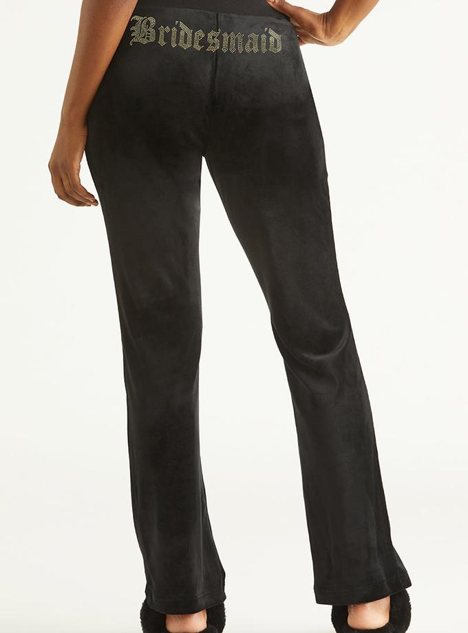 Bridesmaid Big Bling Velour Track Pants Best Buy