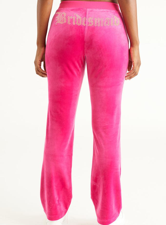 Bridesmaid Big Bling Velour Track Pants New Arrival