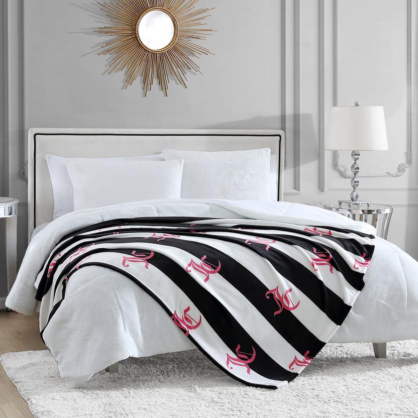 Cabana Striped Plush Blanket High Quality