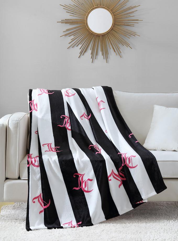 Cabana Striped Plush Blanket High Quality