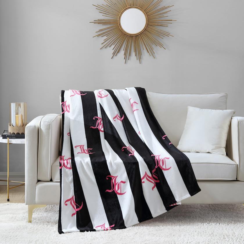 Cabana Striped Plush Blanket High Quality