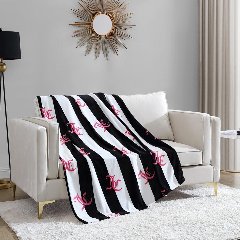 Cabana Striped Plush Blanket High Quality