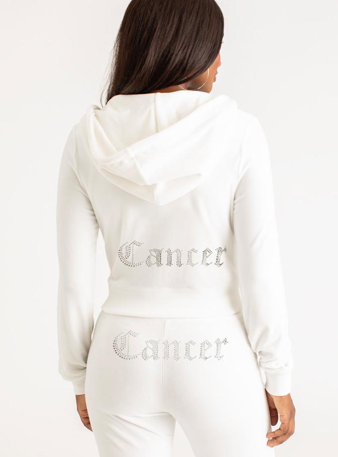 Cancer Big Bling Velour Hoodie On Sale