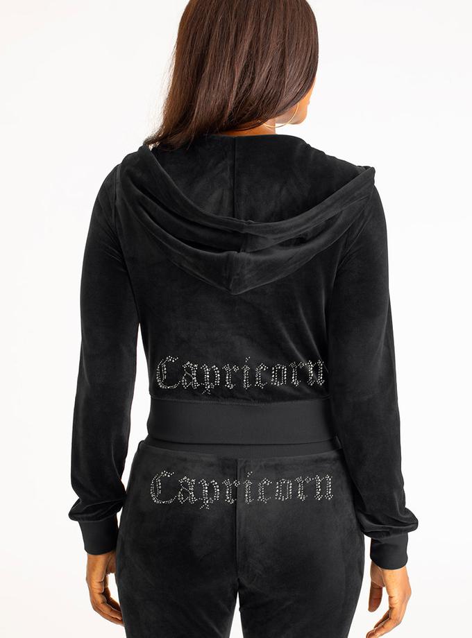 Capricorn Big Bling Velour Hoodie High Quality