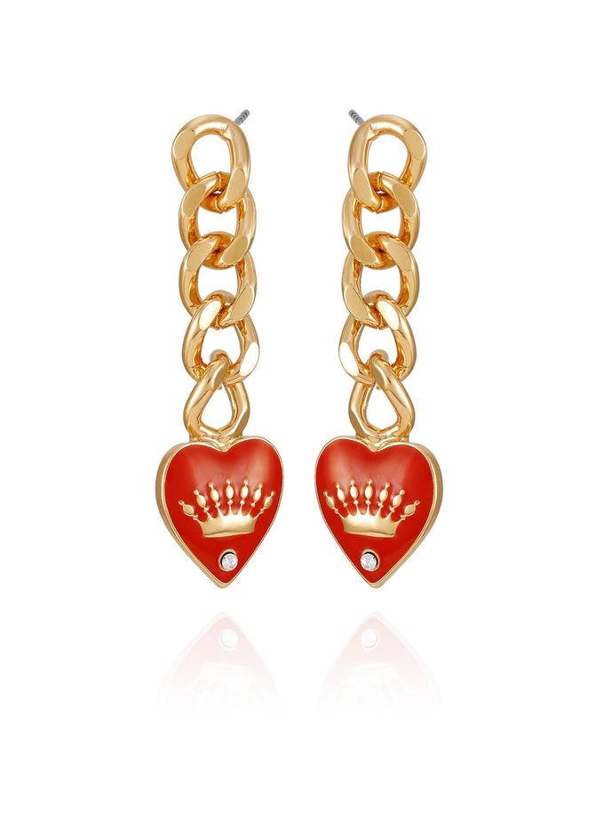 Chain Dangle Heart Earrings For Sale