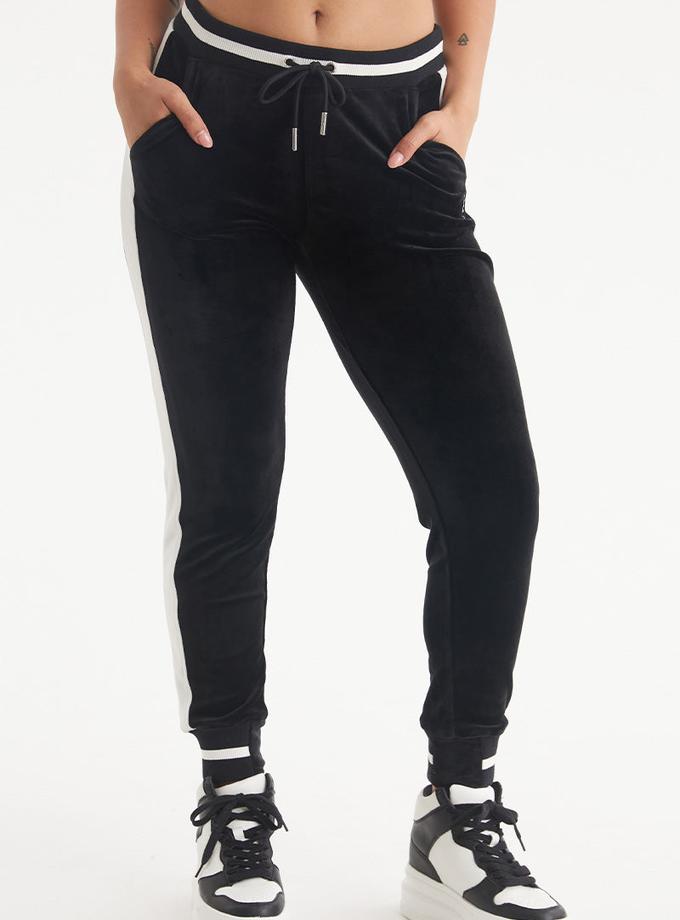 Contrast Rib Velour Joggers Best Seller