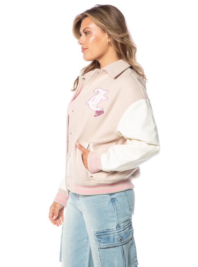 Convertible Collar Varsity Jacket Same Day Delivery