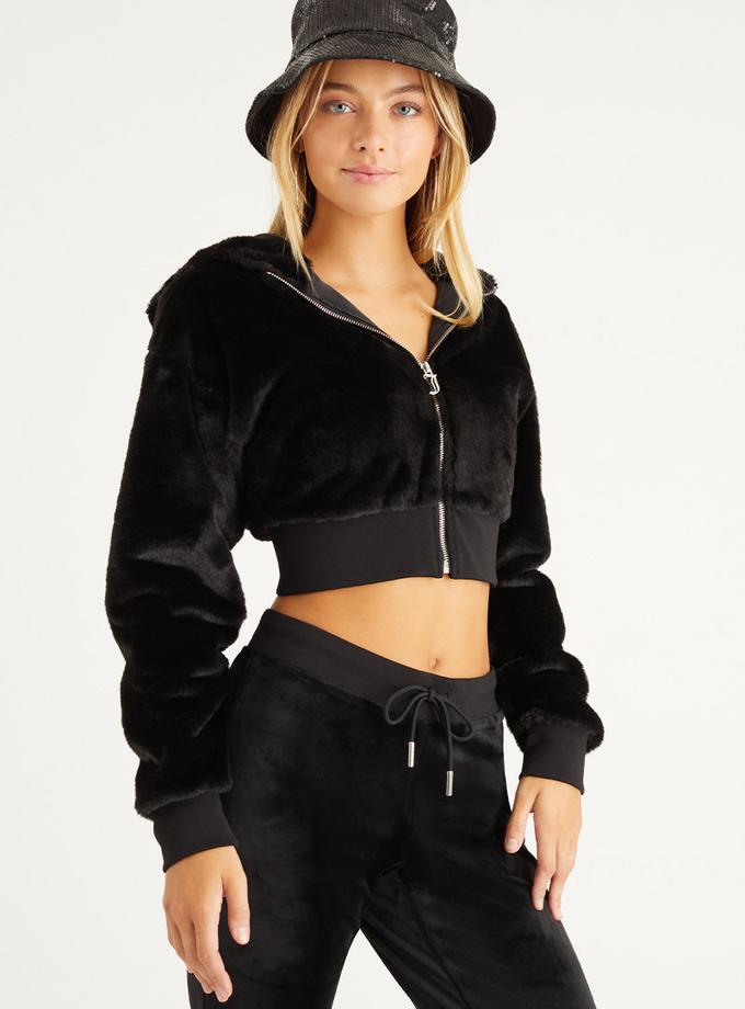 Cropped Faux Fur Jacket Same Day Delivery