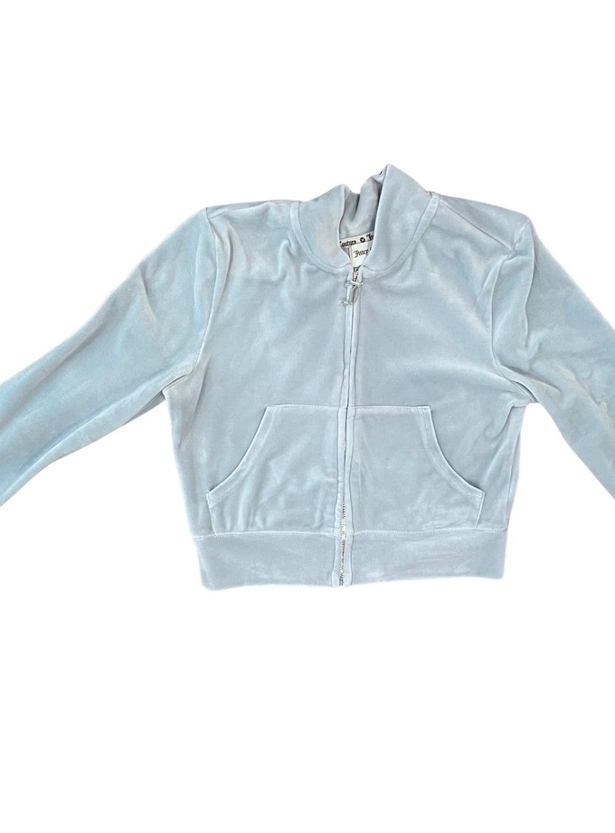 Cropped Velour Bomber Jacket—REJUICED For Sale