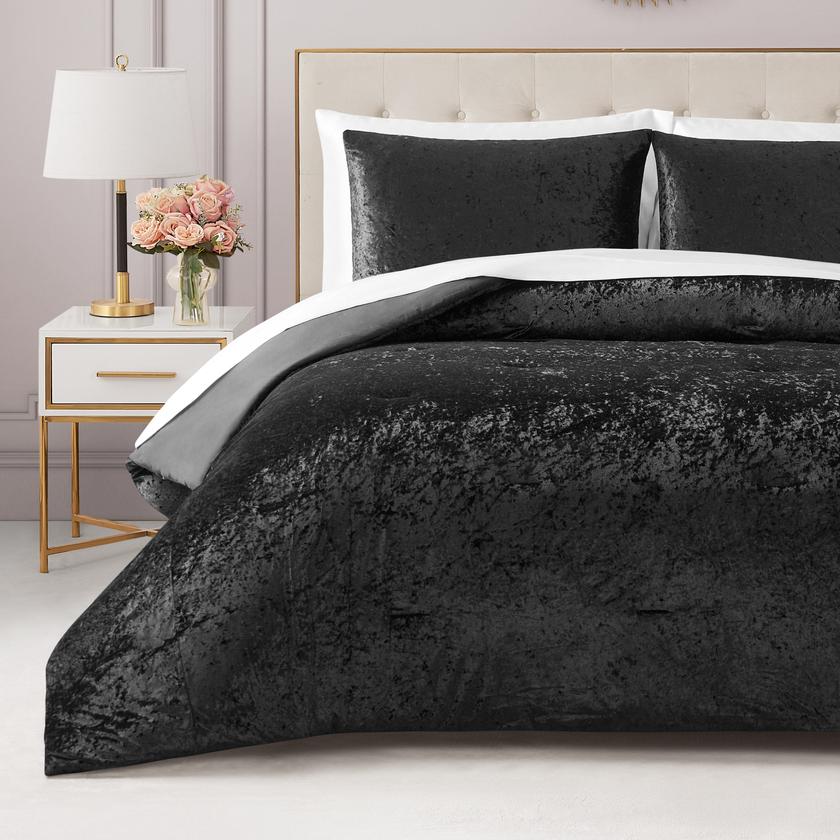 Crushed Velvet Comforter Set Best Buy