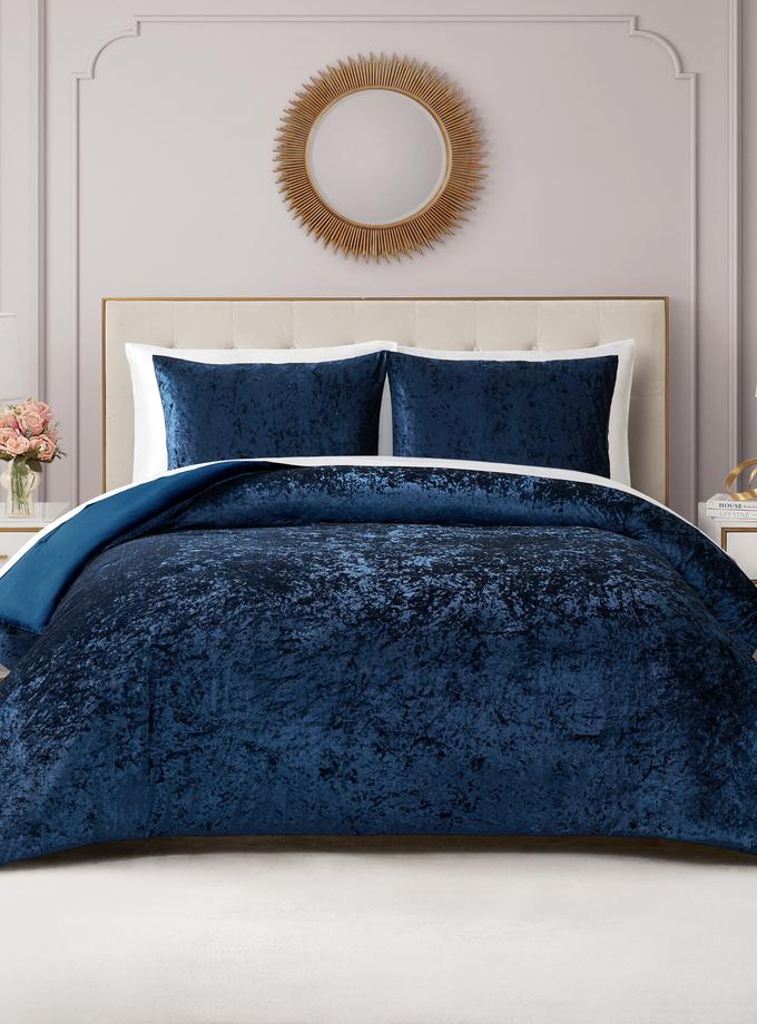 Crushed Velvet Comforter Set For Sale