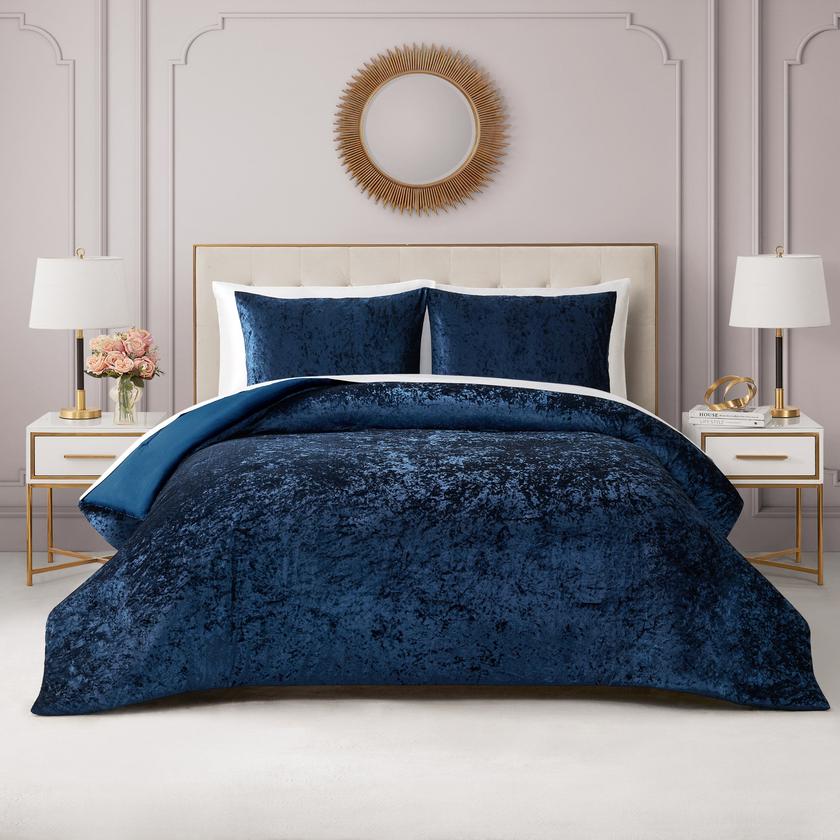 Crushed Velvet Comforter Set For Sale