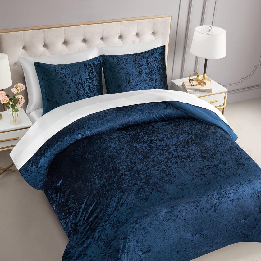 Crushed Velvet Comforter Set For Sale