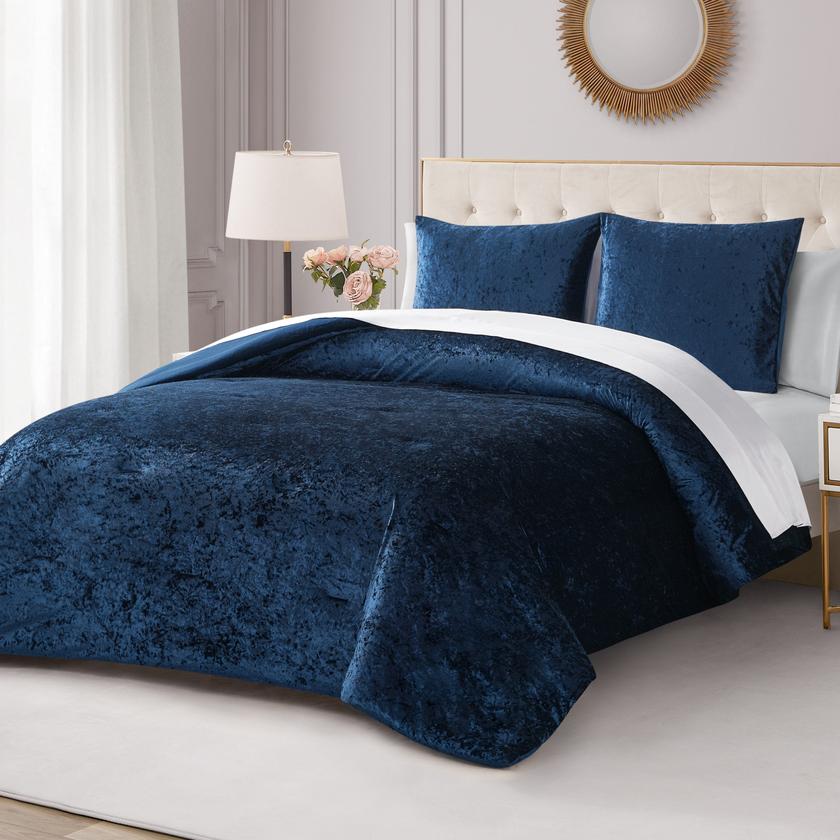 Crushed Velvet Comforter Set For Sale