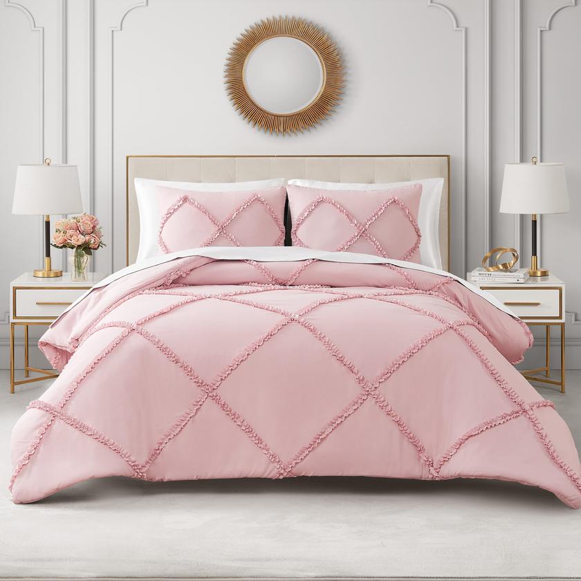 Diamond Ruffle Comforter Set Free shipping