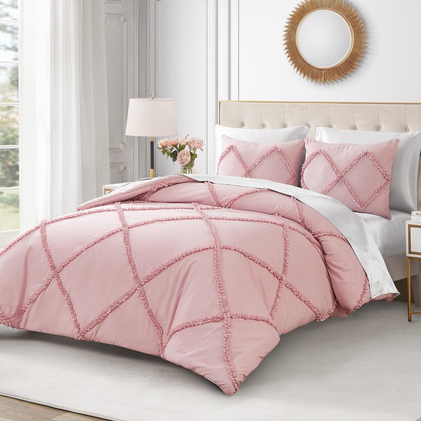 Diamond Ruffle Comforter Set Free shipping