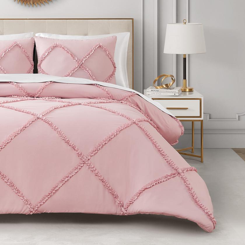 Diamond Ruffle Comforter Set Free shipping