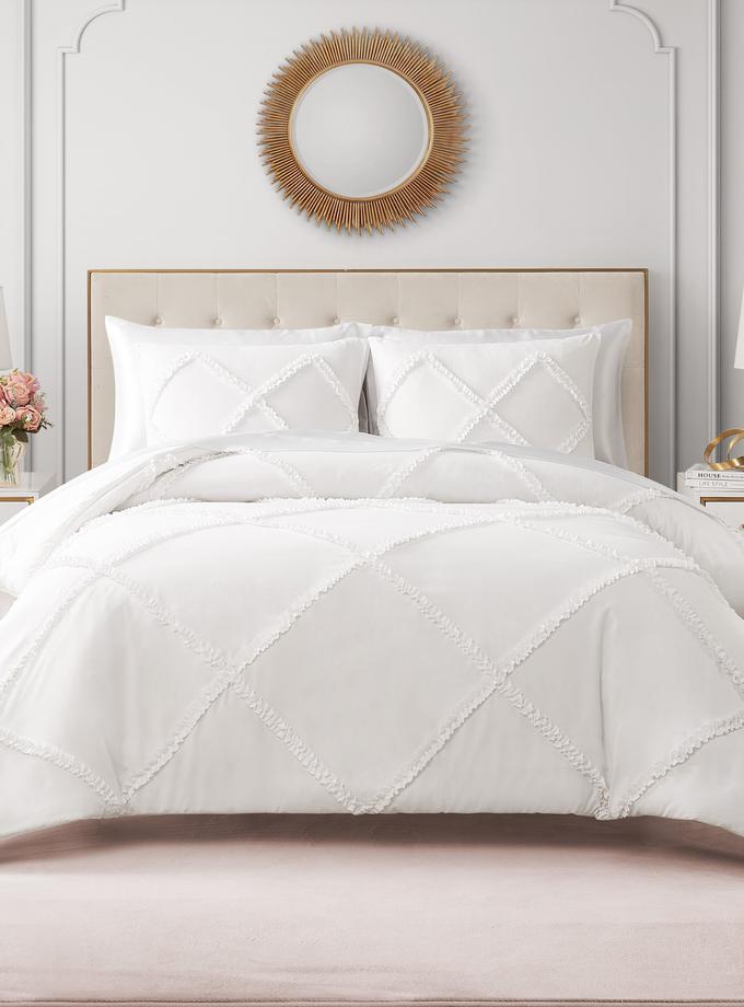 Diamond Ruffle Comforter Set On Sale