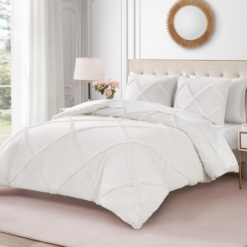 Diamond Ruffle Comforter Set On Sale