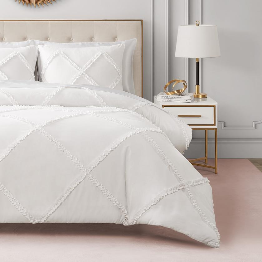 Diamond Ruffle Comforter Set On Sale