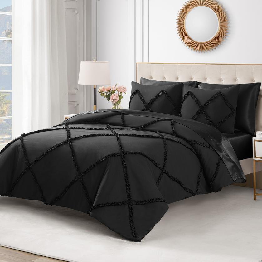 Diamond Ruffle Comforter Set Same Day Delivery