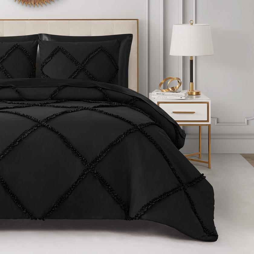 Diamond Ruffle Comforter Set Same Day Delivery