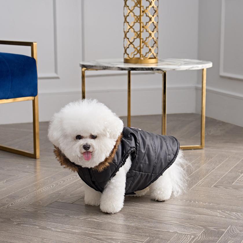 Faux Fur Hooded Pet Jacket Free shipping