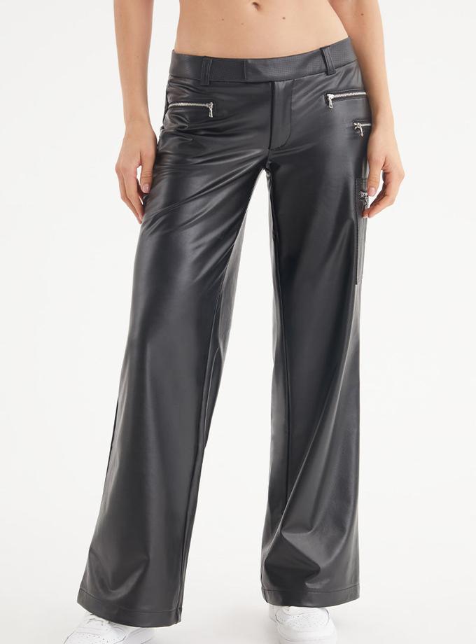 Faux Leather Cargo Pants For Sale