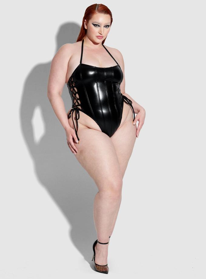 Frederick's Of Hollywood Onyx Corset Swim One Piece Best Seller