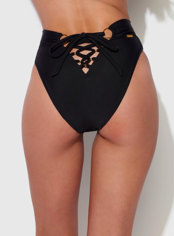 Frederick's Of Hollywood Rising Star High-Waisted Lace-Up Swim Bottom Best Buy