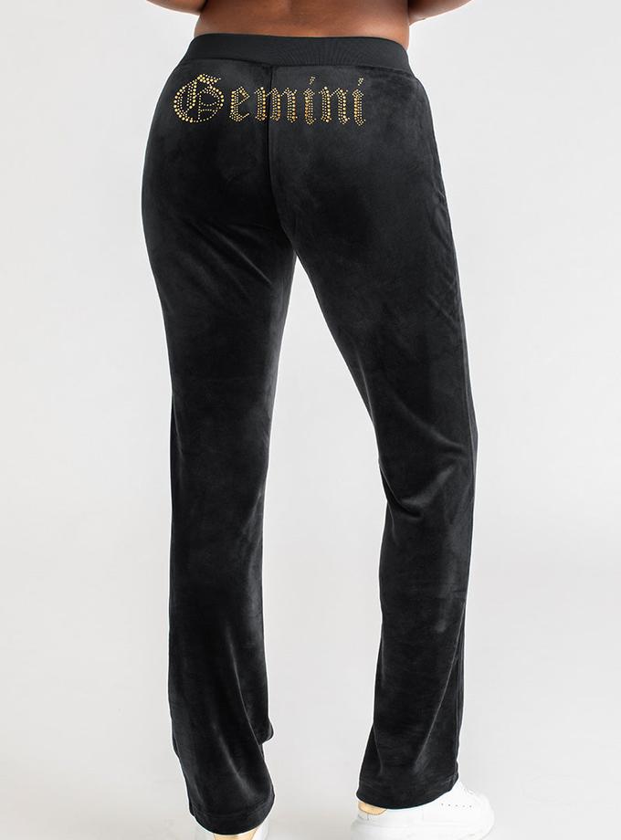 Gemini Big Bling Velour Track Pants Free shipping