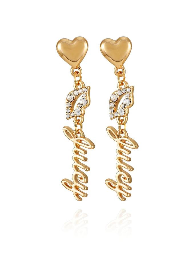 Heart Charm Drop Earrings On Sale