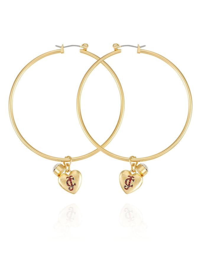 Heart Drop Hoop Earrings High Quality