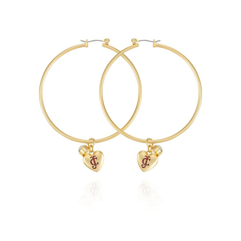 Heart Drop Hoop Earrings High Quality