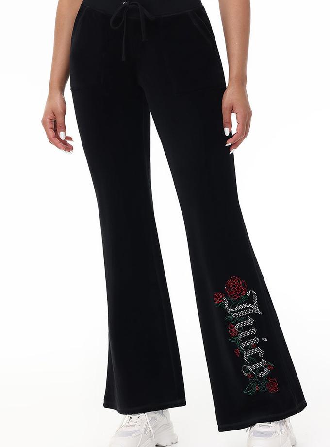 Juicy Roses Bling Snap Pocket Cotton Velour Pants Best Seller