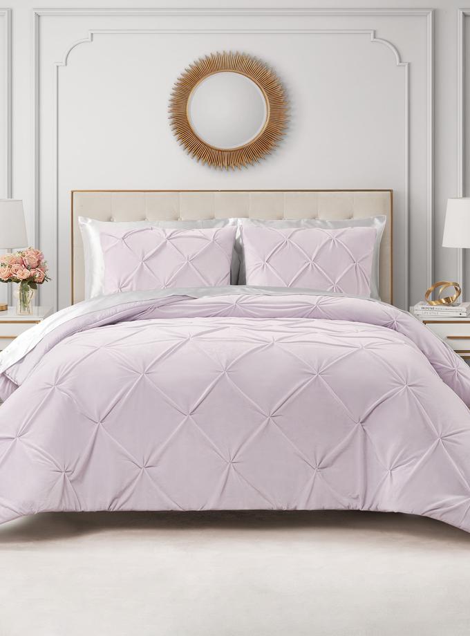 Kiss Pleat Micromink Comforter Set Best Seller