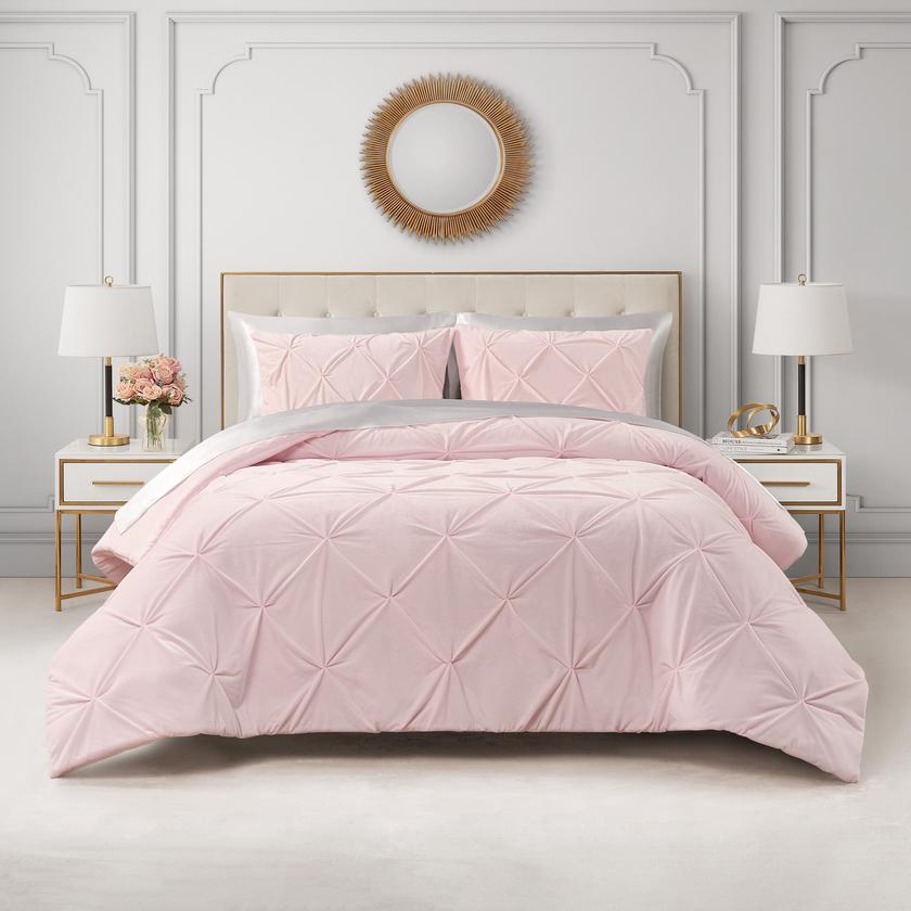 Kiss Pleat Micromink Comforter Set New Arrival