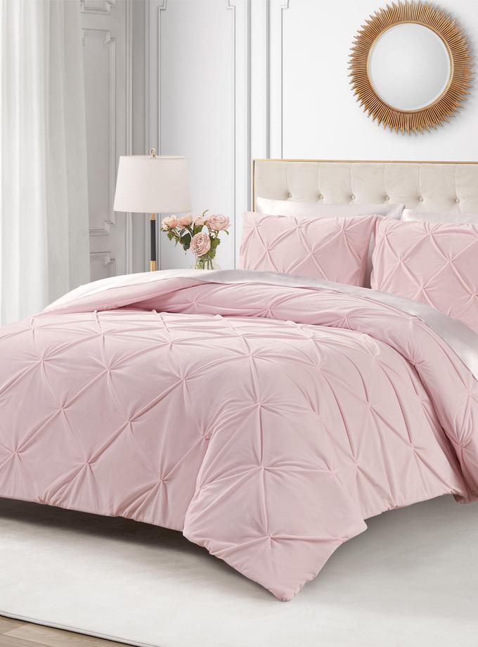 Kiss Pleat Micromink Comforter Set New Arrival