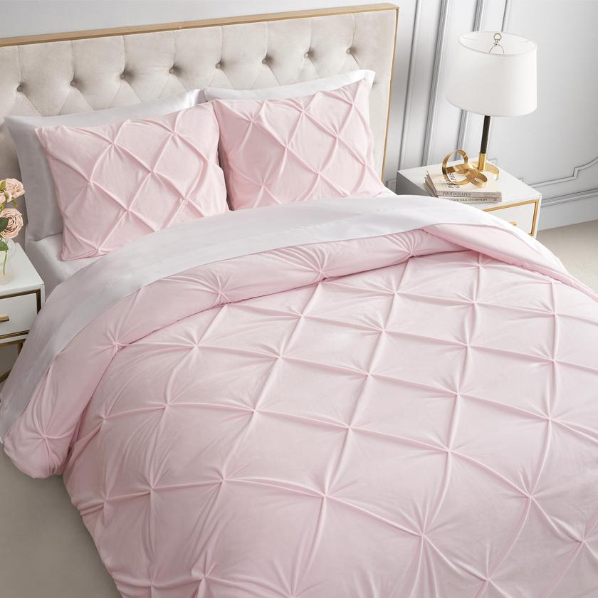 Kiss Pleat Micromink Comforter Set New Arrival