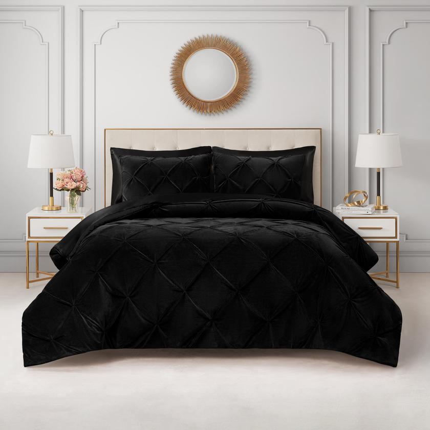 Kiss Pleat Micromink Comforter Set On Sale