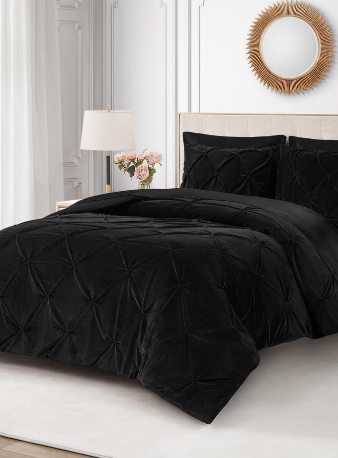 Kiss Pleat Micromink Comforter Set On Sale