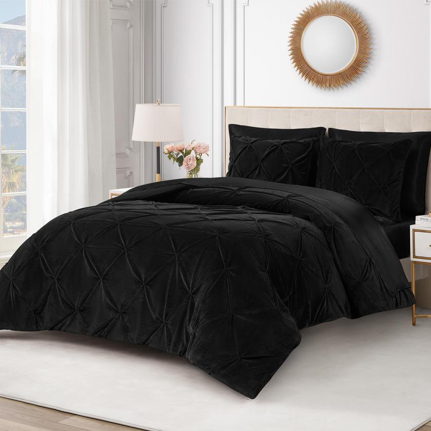 Kiss Pleat Micromink Comforter Set On Sale